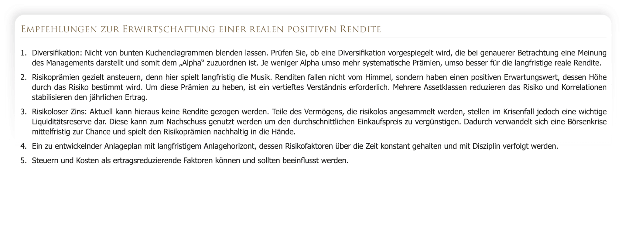 Die Gewinnschwelle bei aktivem Mangementment liegt bei 4,5% Rendite