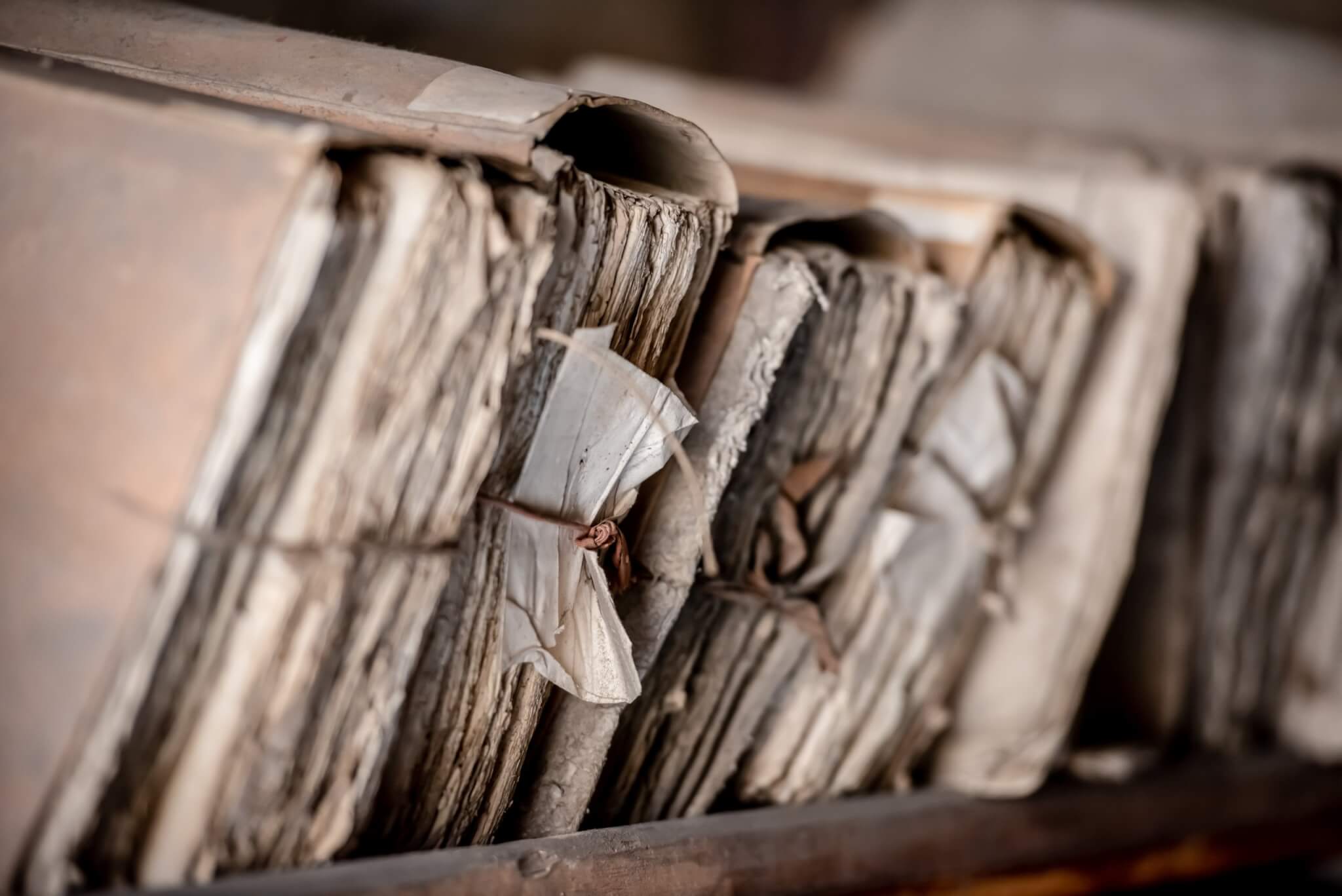 Archive Of Historical Documents Bound In Files